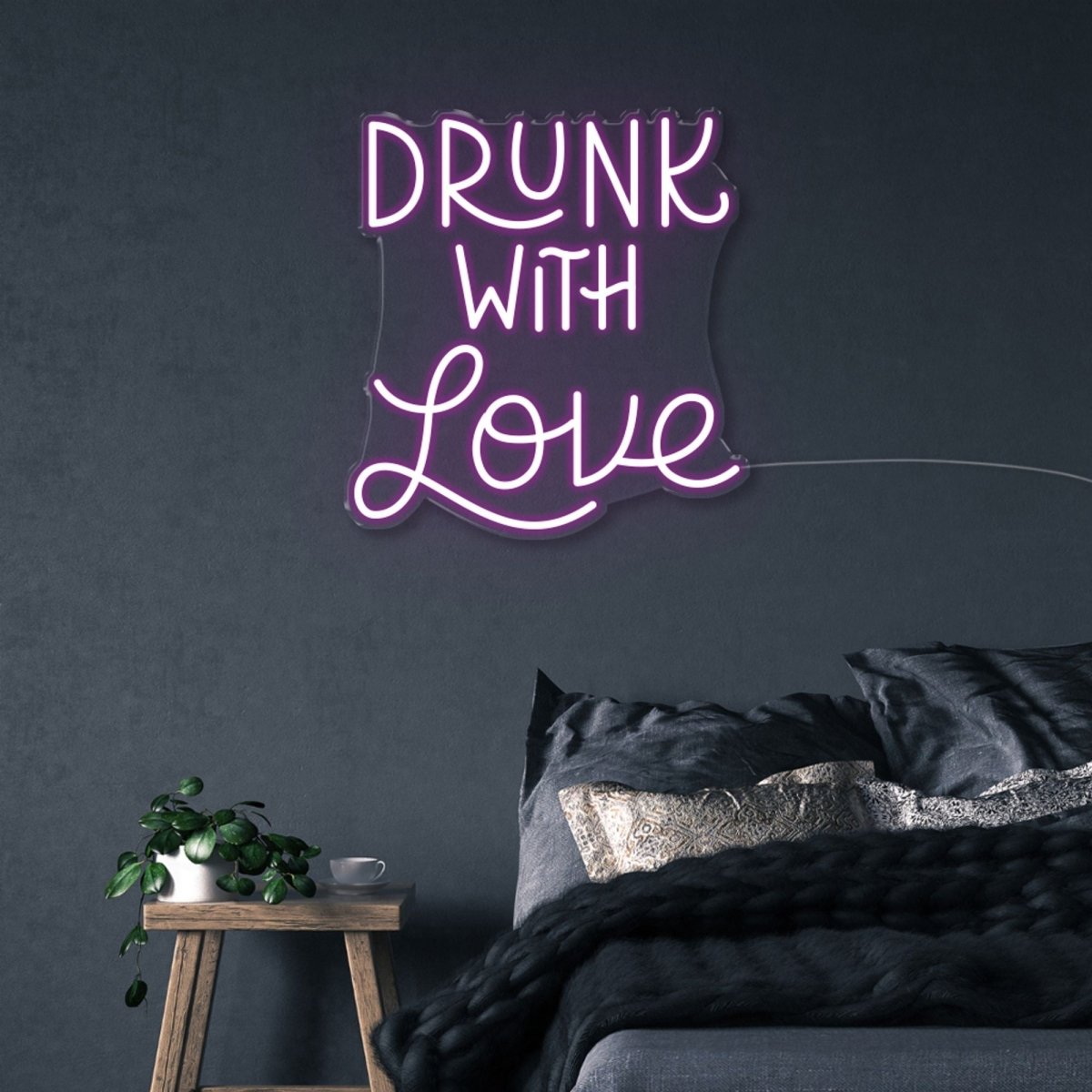 Drunk with Love - Neonific - LED Neon Signs - 50 CM - Purple