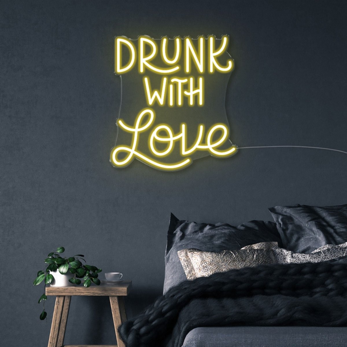 Drunk with Love - Neonific - LED Neon Signs - 50 CM - Yellow