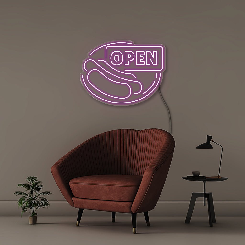 Open Sign for Hot Dogs - Neonific - LED Neon Signs - 50 CM - Purple