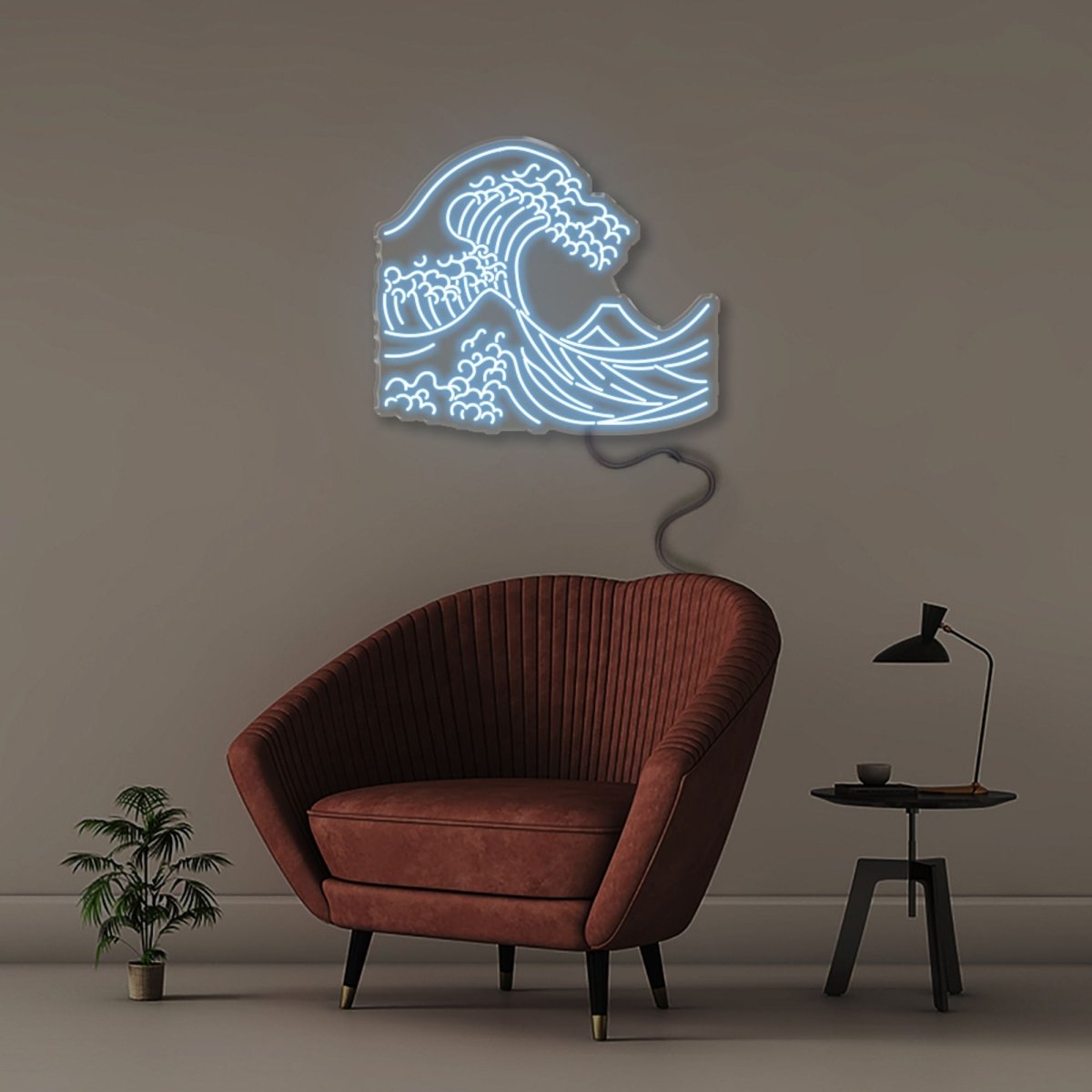 The Great Wave off Kanagawa - Neonific - LED Neon Signs - Ice Blue -