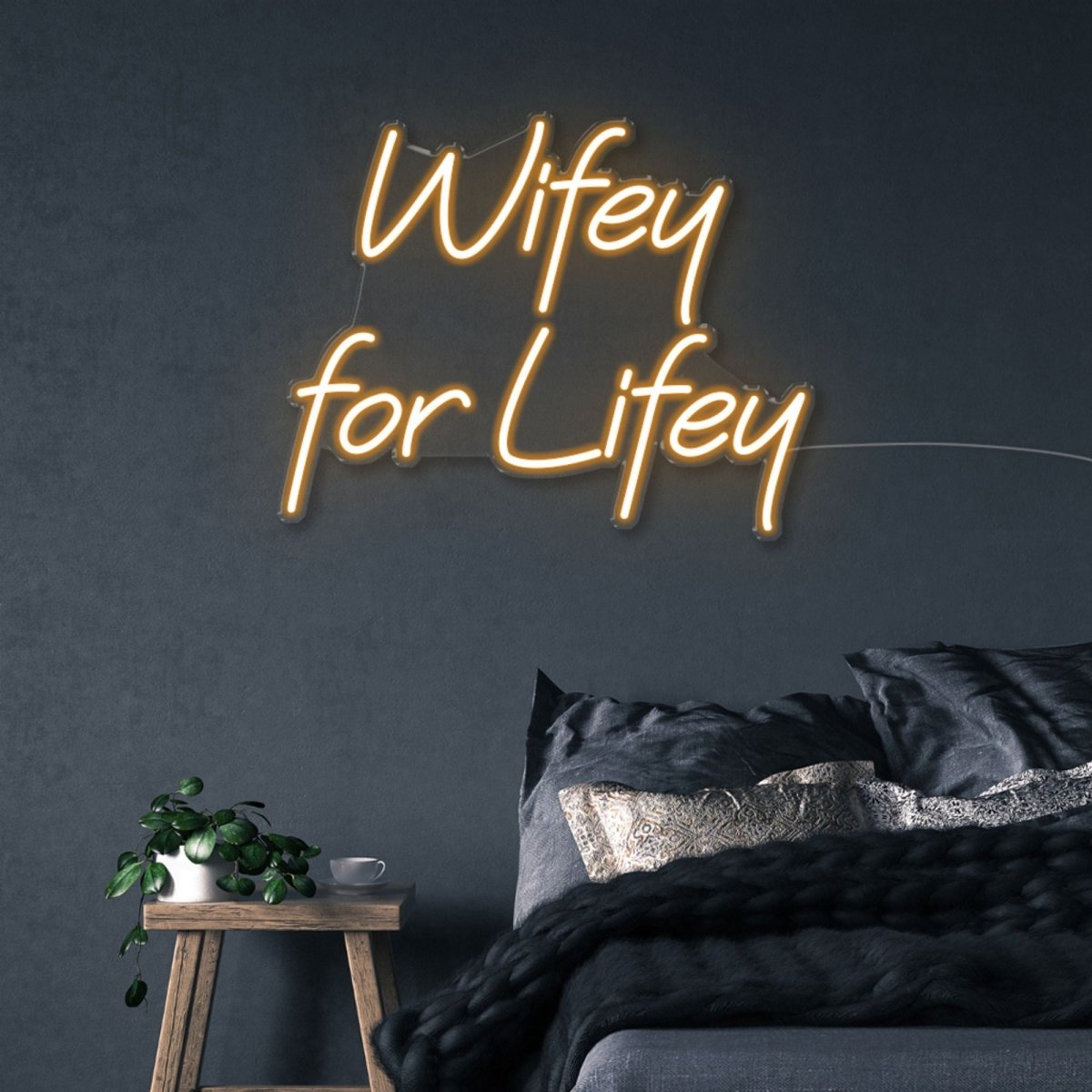 Wifey for Lifey - Neonific - LED Neon Signs - 50 CM - Orange