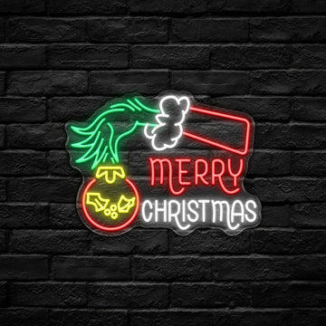 Grinchy Hand LED Neon Sign (USB-Dimmable 41cm x 32cm)