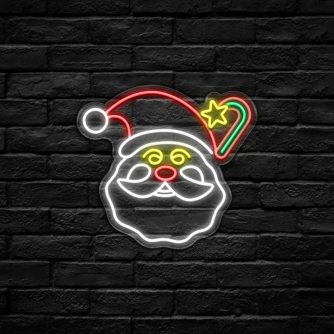Santa Claus & Candy Cane LED Neon Sign (USB-Dimmable 35cm x 32.8cm)