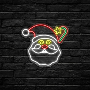 Santa Claus & Candy Cane LED Neon Sign (USB-Dimmable 35cm x 32.8cm)