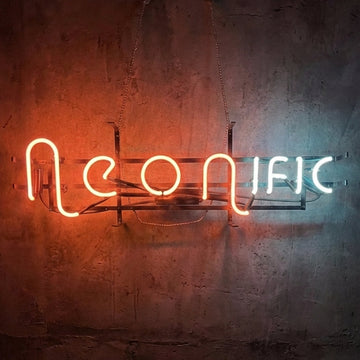 Neon sign with the word 'Neonific' on a dark background