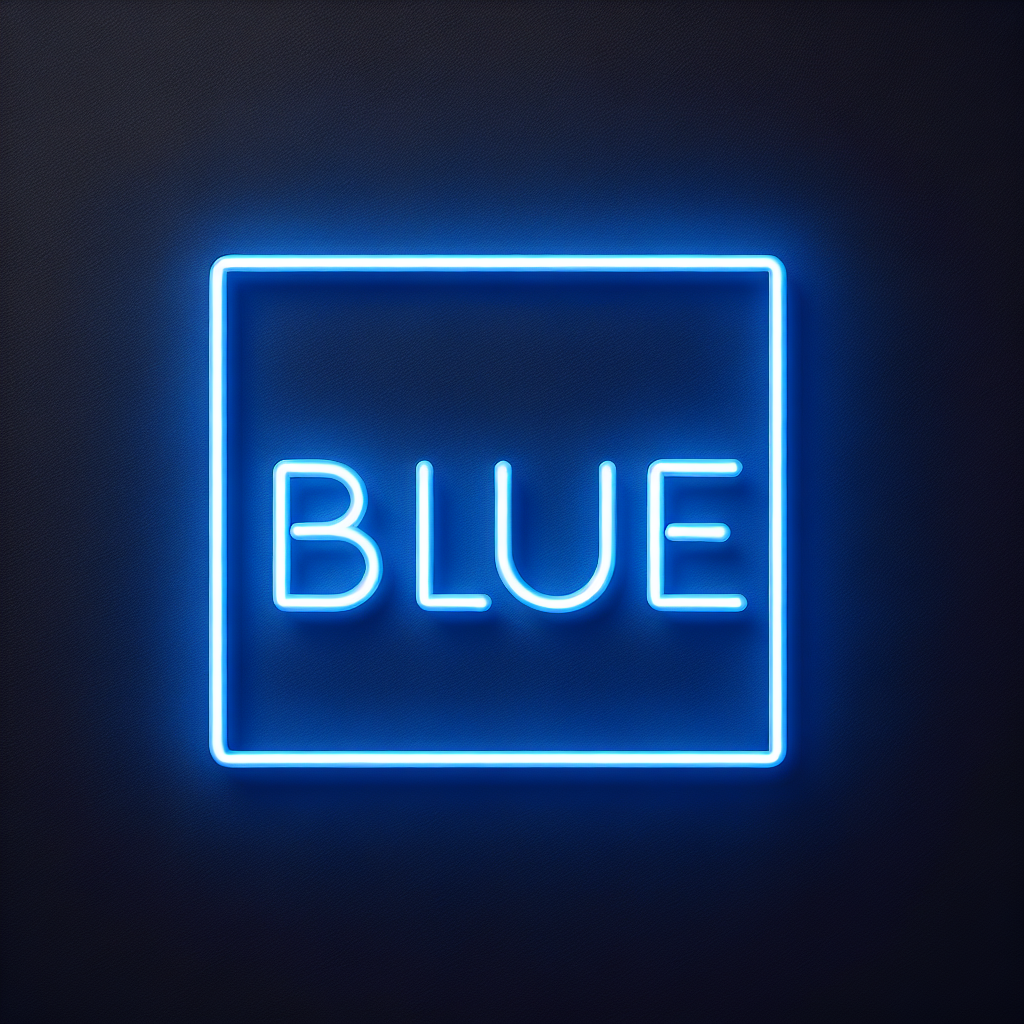 Blue neon sign