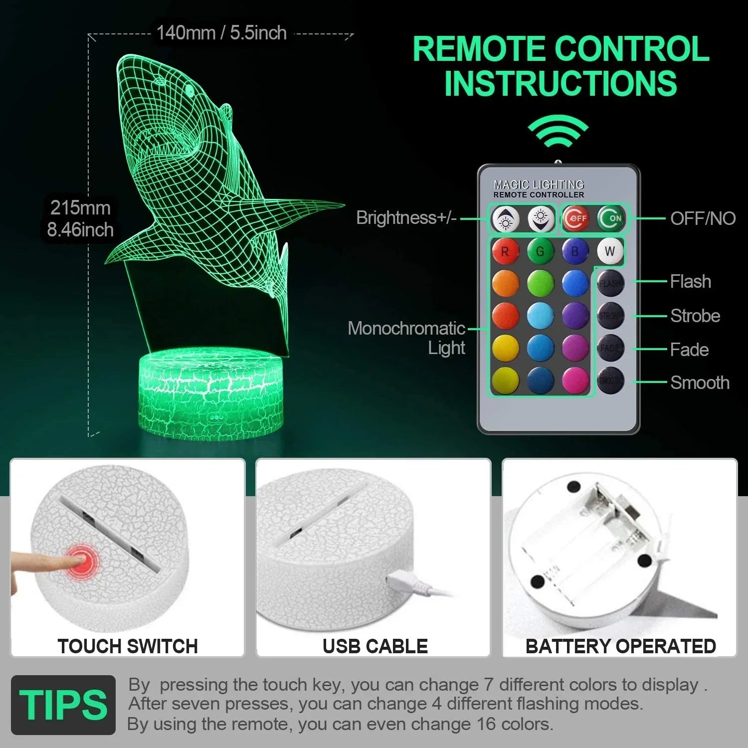3D Illusion Lamp – USB-Powered LED Night Light for Kids & Home Décor