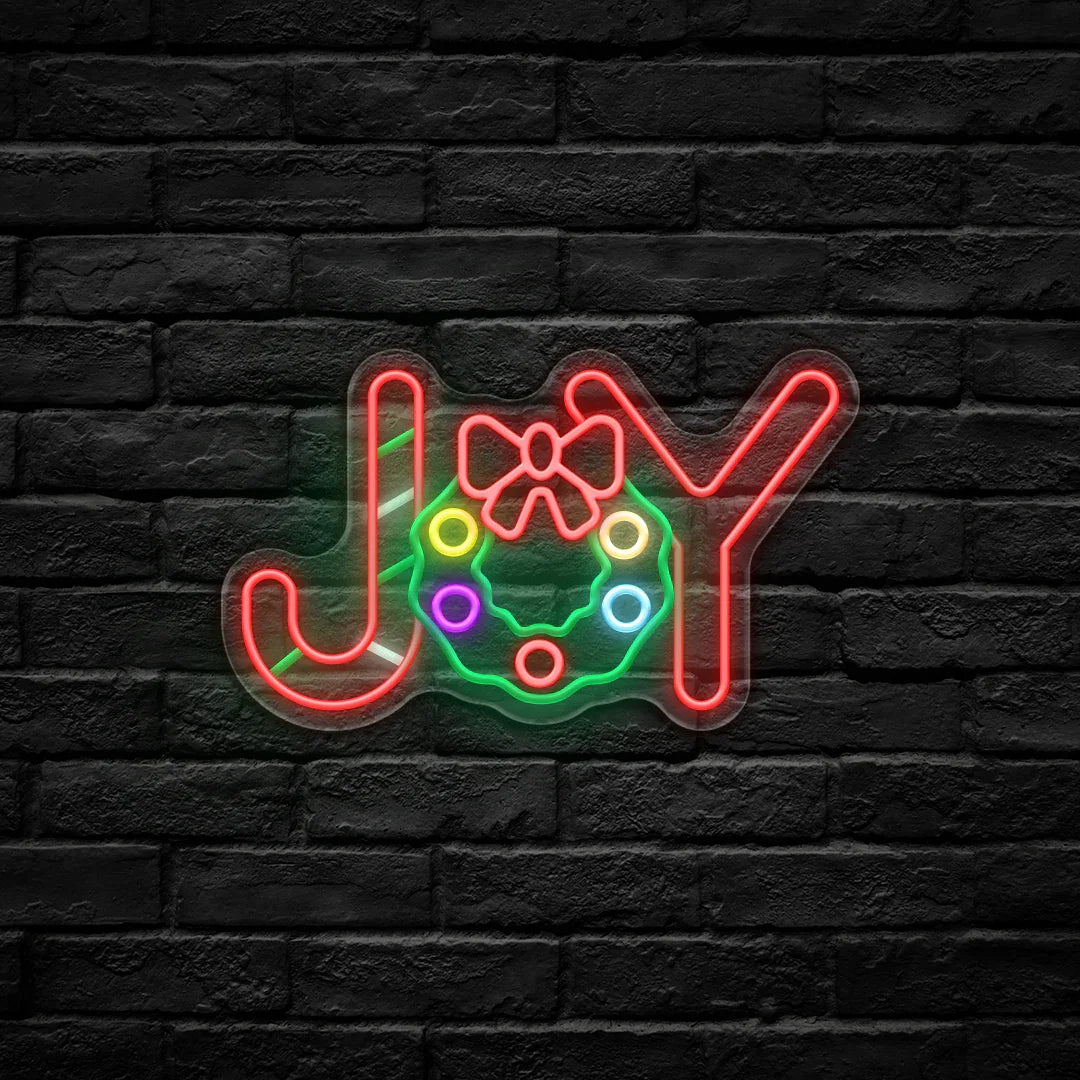 JOY Wreath LED Neon Sign (USB-Dimmable 36cm x 13cm)