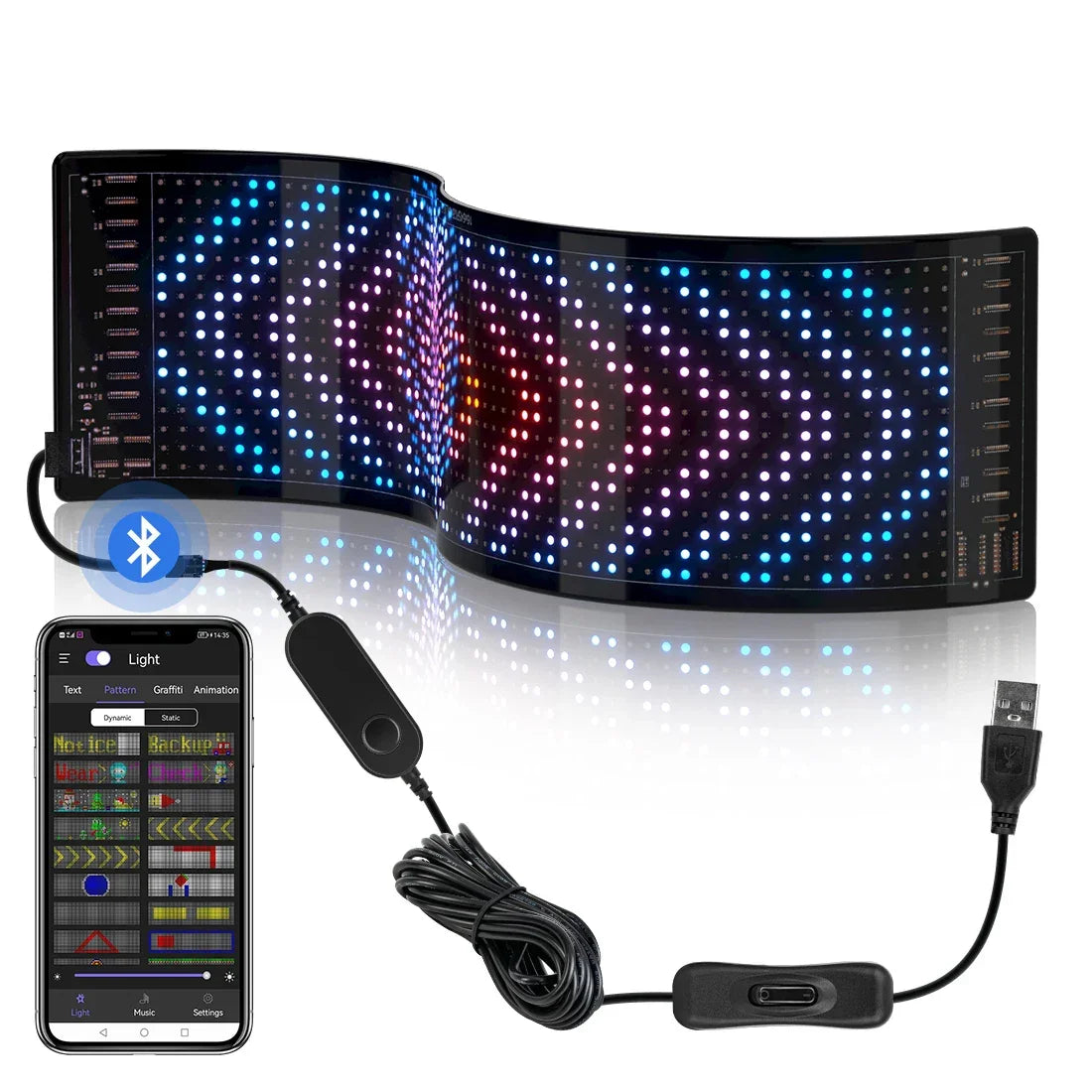 Led Matrix Display Control Flexible LED Matrix Display | RGB, App Control, IP66 USB – Neonific.com