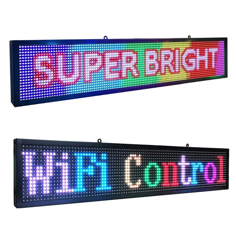 Outdoor Programmable LED Display Sign – 39" x 8" Full Color (WiFi + PC)