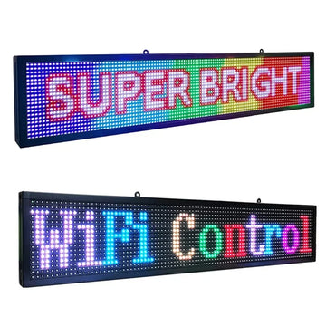 Outdoor Programmable LED Display Sign – 39" x 8" Full Color (WiFi + PC)