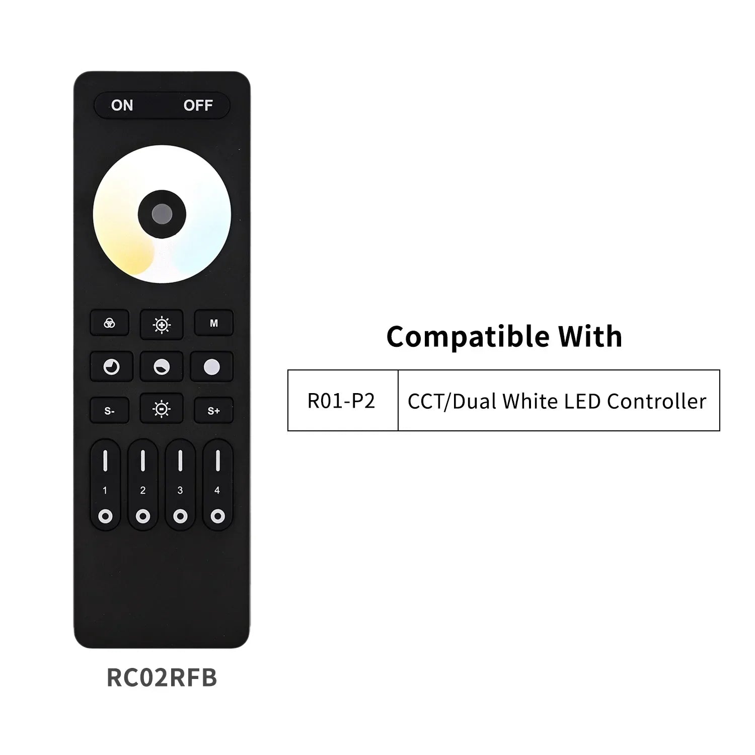 UL-Listed 2.4GHz RF LED Controller with Remote – Dimmable for DIM, CCT, RGB, RGBW, RGBCCT LED Strips (DC 12V–24V, Max 288W)