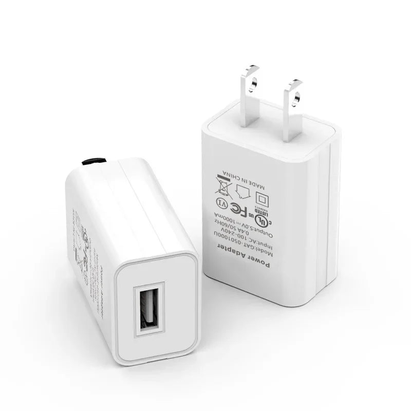 US Adapter 5V 2A 1A Fast Charging UL Plug One USB Port Phone Charging Wall Charger Travel in USA Japan Thailand Canada Colombia