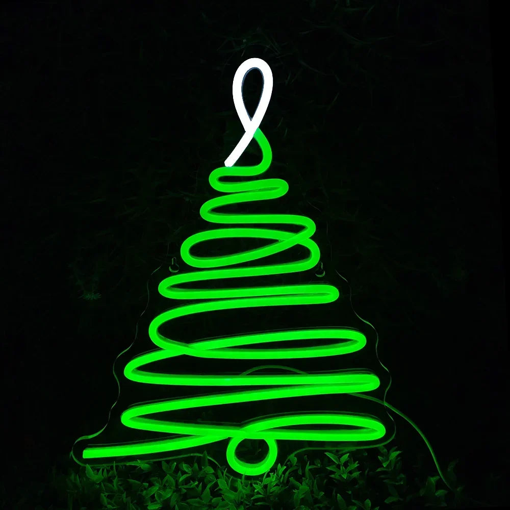 Christmas Tree LED Neon Sign (USB-Dimmable 32cm x 42cm)