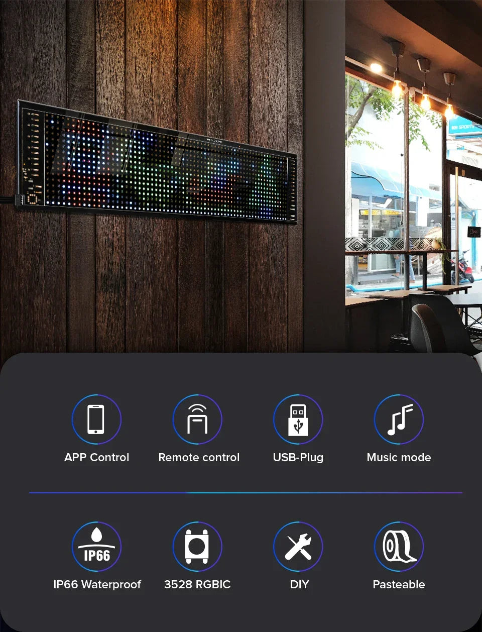 Led Matrix Display Control Flexible LED Matrix Display | RGB, App Control, IP66 USB – Neonific.com