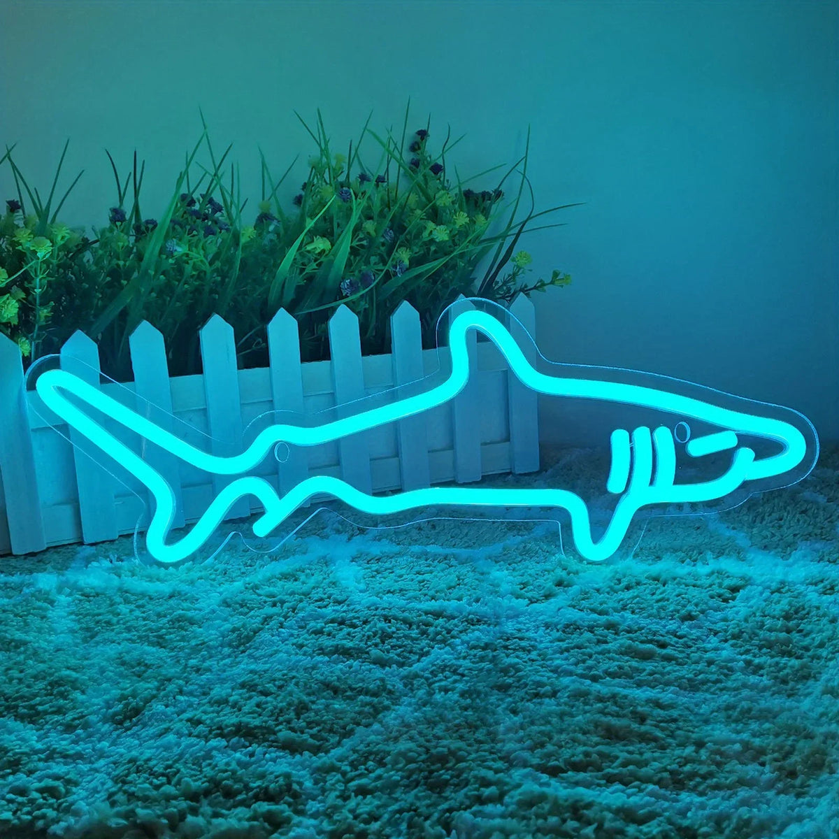 Led Design Shark Shark LED Neon Sign | USB Powered Dimmable Wall Light – Neonific.com