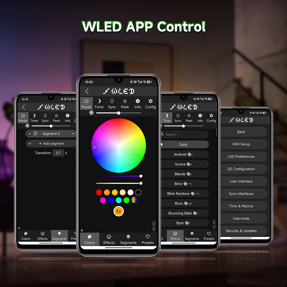 NEW WLED ESP32 Controller SP805E WiFi Music LED Strip SPI WS2811 WS2812 WS2814 WS2815 SK6812 Addressable PWM CCT RGB USB-C UAR