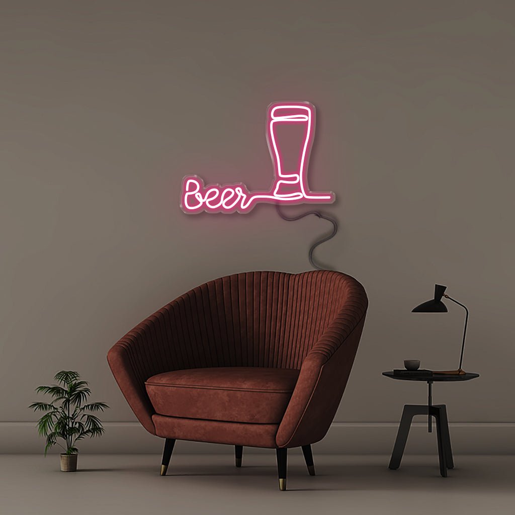 Beers - Neonific - LED Neon Signs - 18" (46cm) - Pink