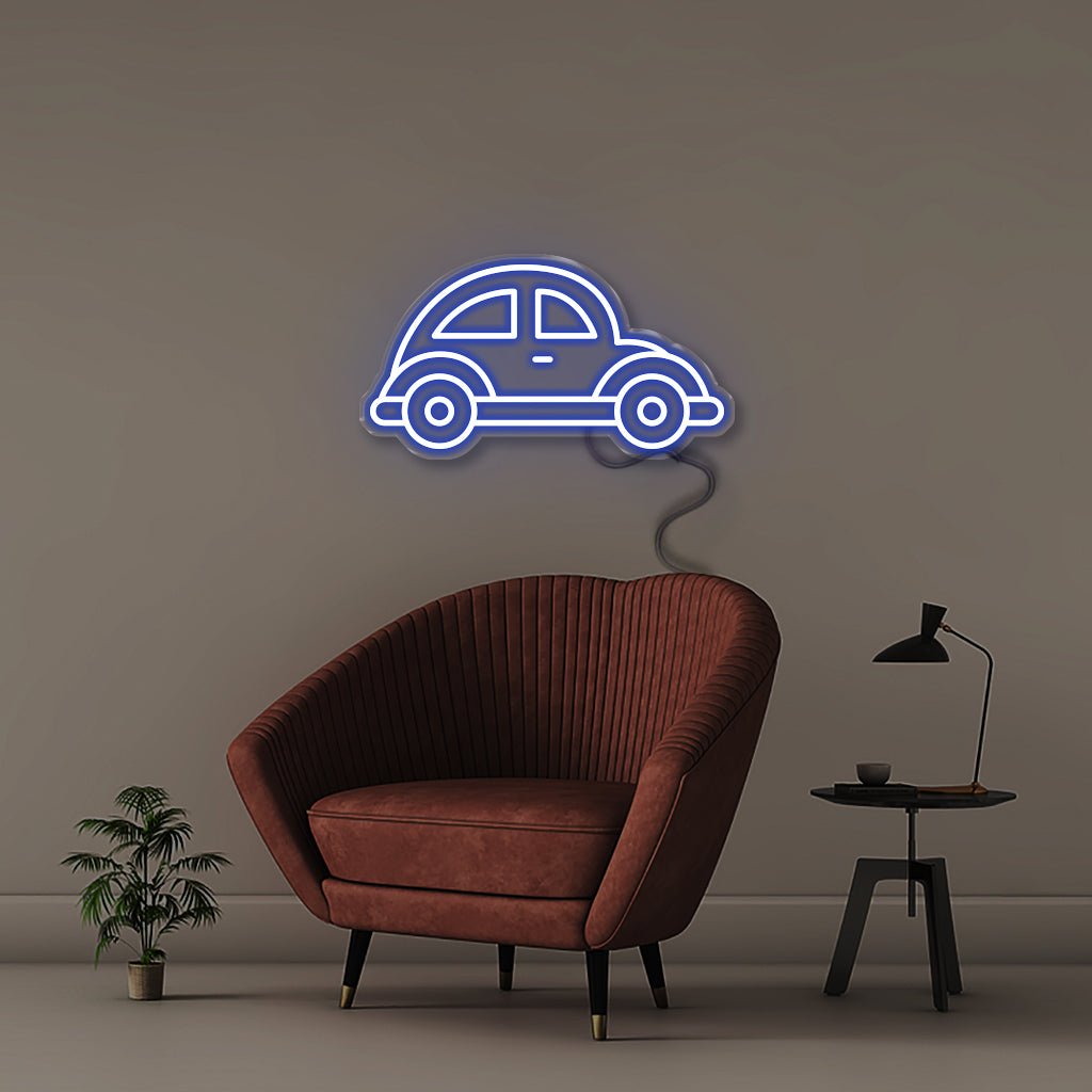 Beetle Car - Neonific - LED Neon Signs - 18" (46cm) - Blue