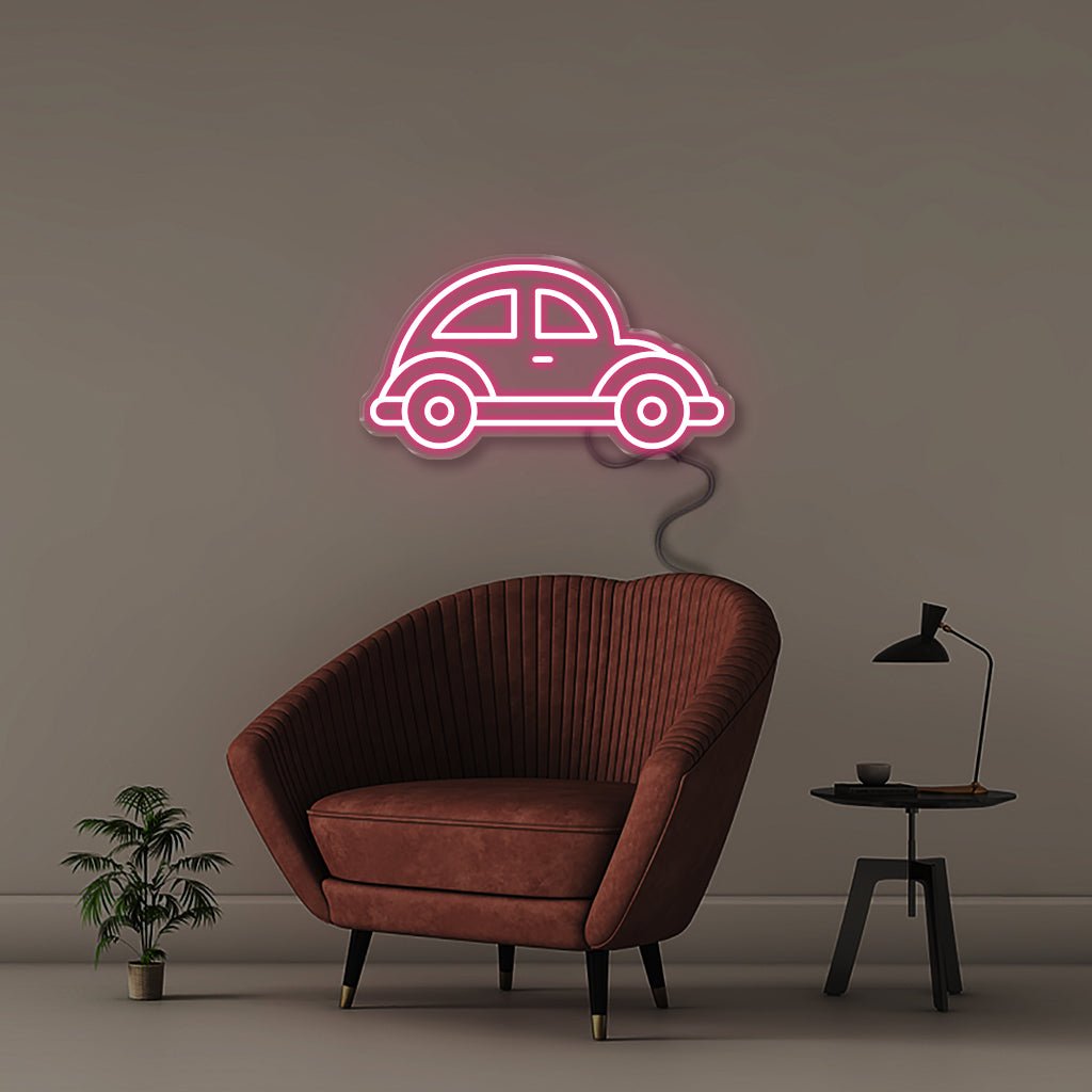 Beetle Car - Neonific - LED Neon Signs - 18" (46cm) - Pink