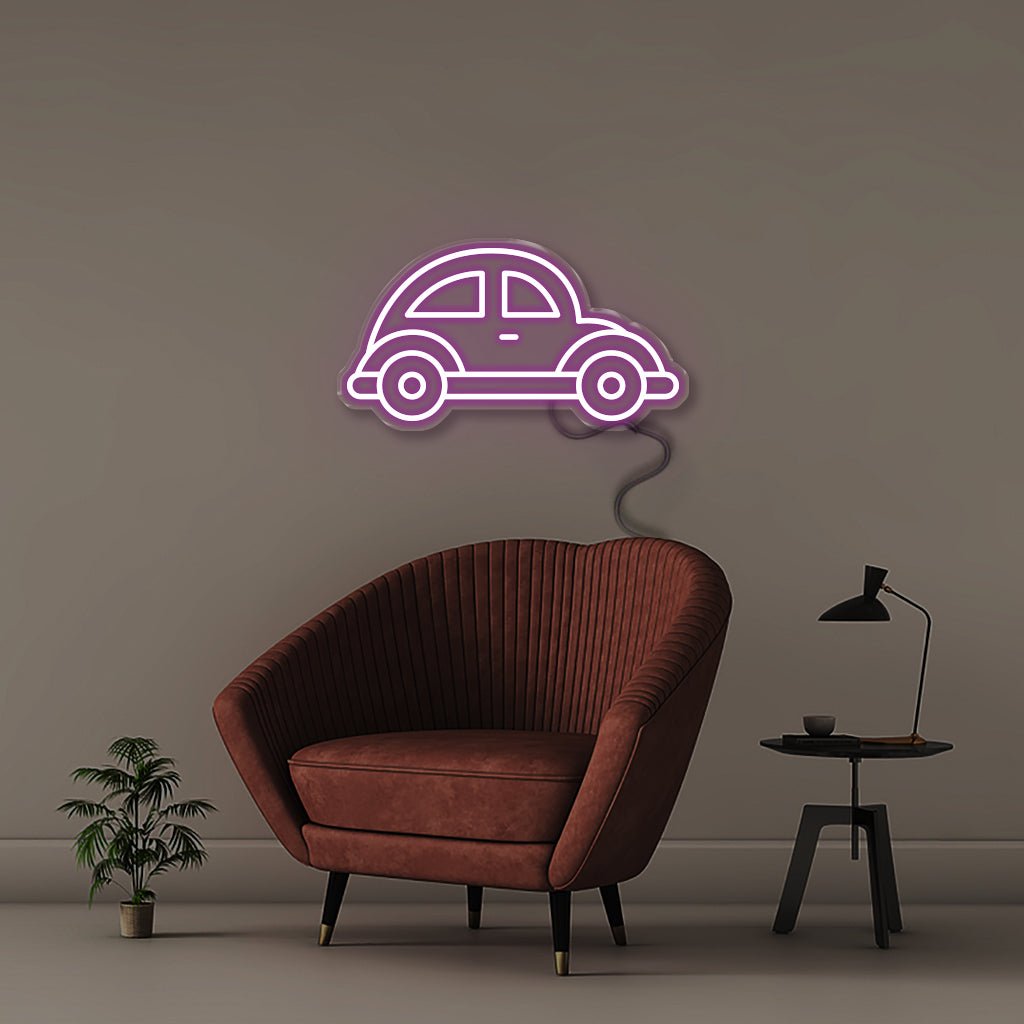 Beetle Car - Neonific - LED Neon Signs - 18" (46cm) - Purple