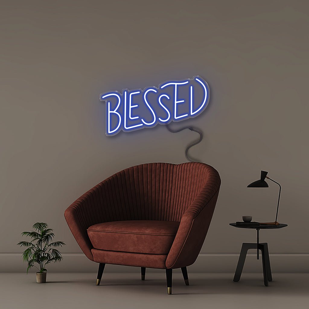 Blessed 2 - Neonific - LED Neon Signs - 18" (46cm) - Blue