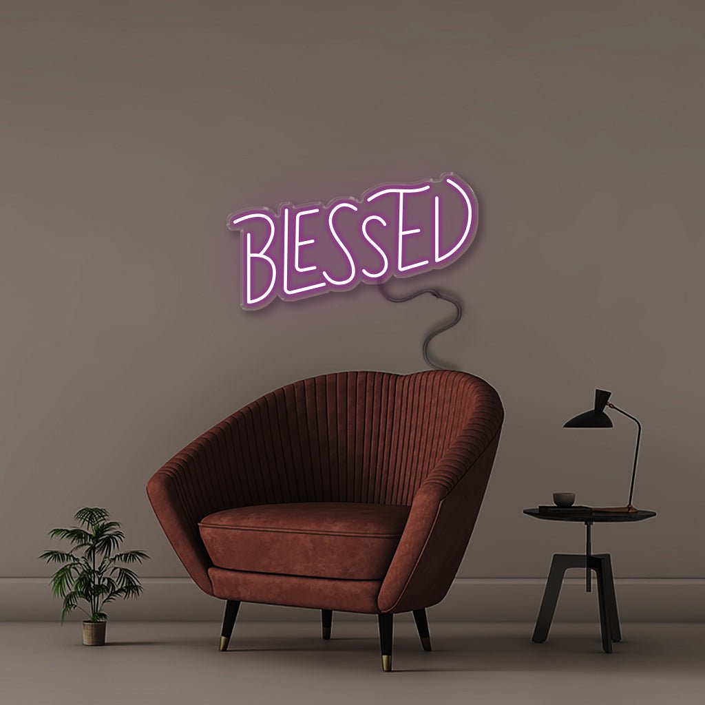 Blessed 2 - Neonific - LED Neon Signs - 18" (46cm) - Purple
