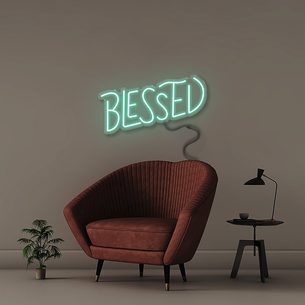 Blessed 2 - Neonific - LED Neon Signs - 18" (46cm) - Sea Foam
