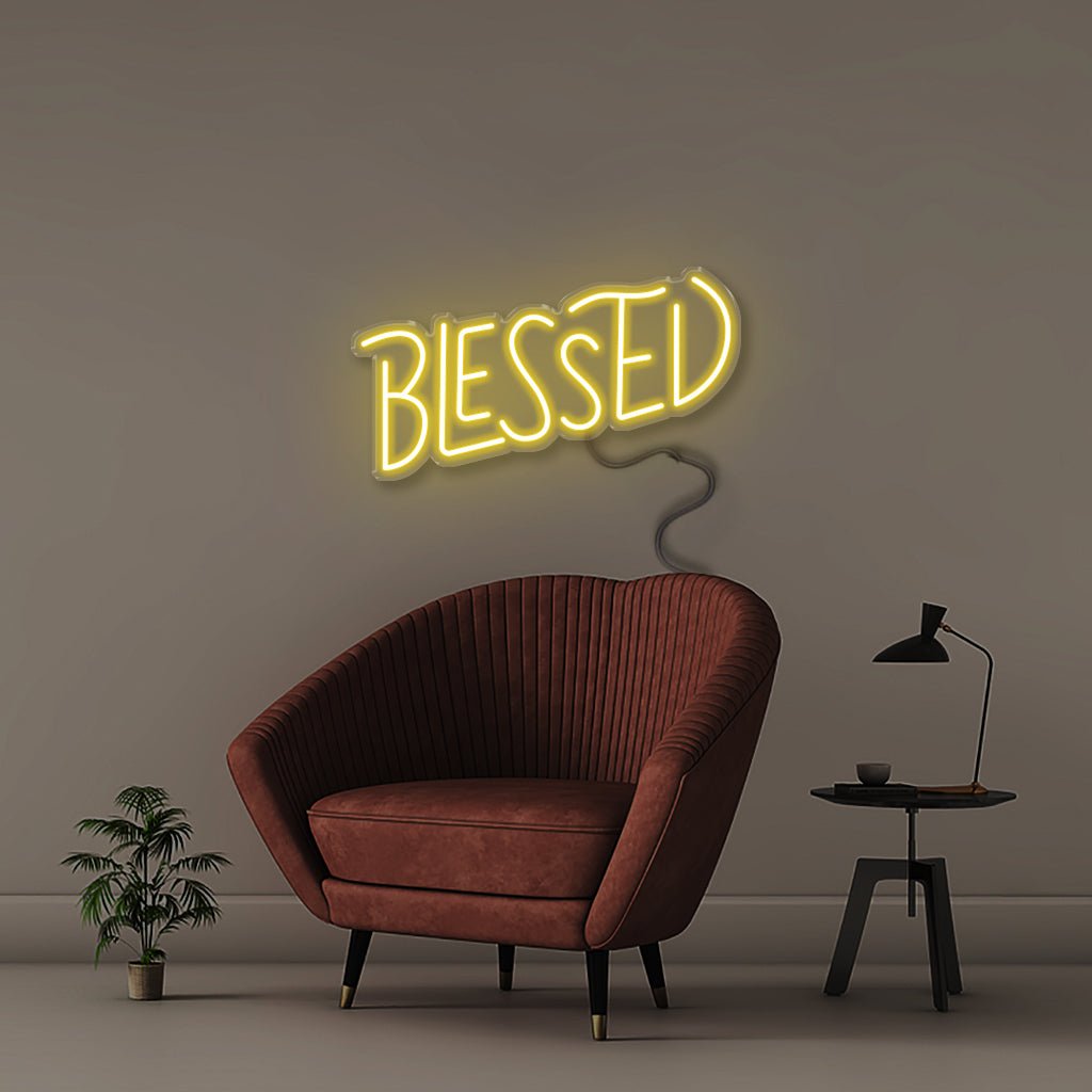Blessed 2 - Neonific - LED Neon Signs - 18" (46cm) - Yellow