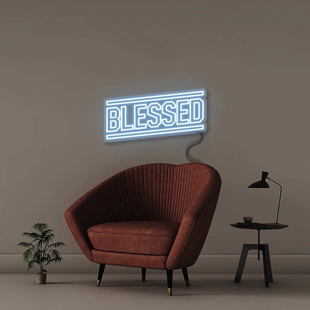 Blessed - Neonific - LED Neon Signs - 18" (46cm) - Light Blue