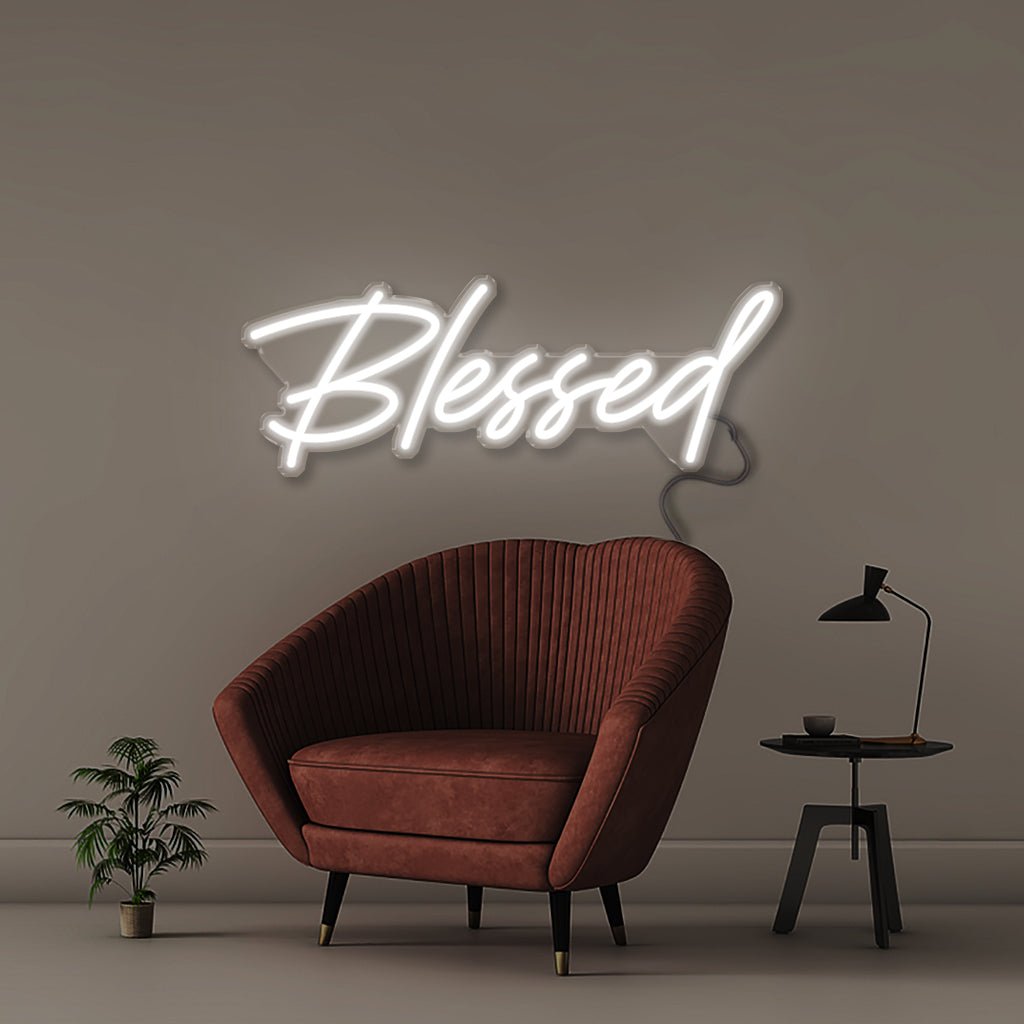 Blessed - Neonific - LED Neon Signs - 18" (46cm) - White
