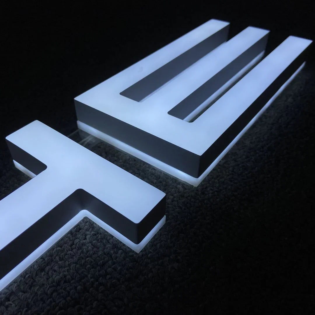 Backlit Channel Cursive Sign Flat Face Front & Backlit Channel Letters | Premium Signs | Neonific ...