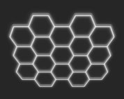 Hexagonal Lights - Neonific - LED Neon Signs - Cool White - 17 Hexagons