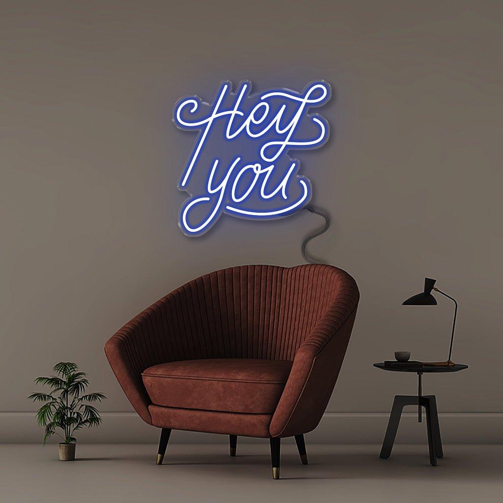 Hey You! - Neonific - LED Neon Signs - 18" (46cm) - Blue