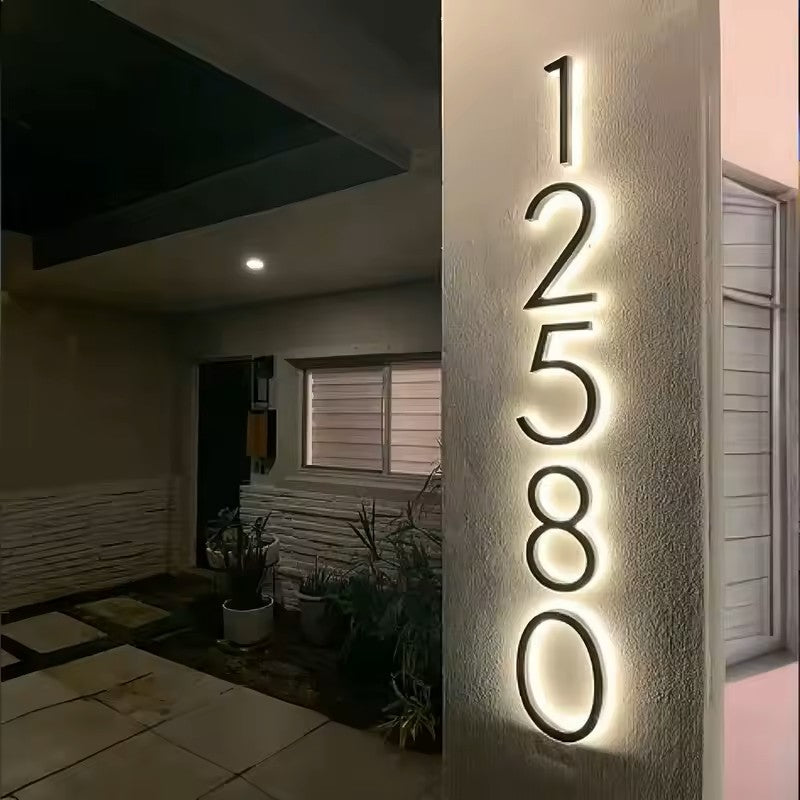 Backlit House Number Sign