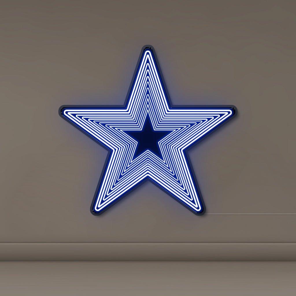 Infinity Mirror Star - Neonific - LED Neon Signs - 24" (61cm) - Blue