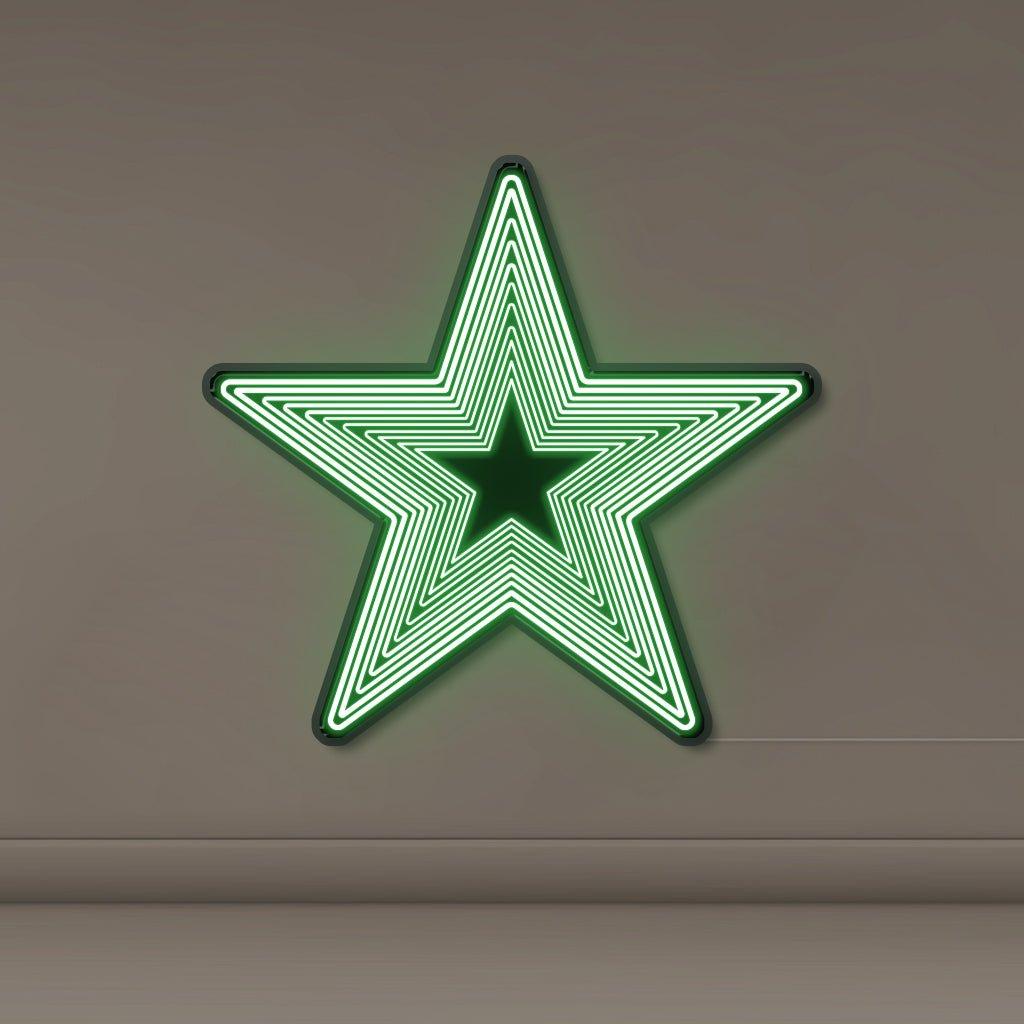 Infinity Mirror Star - Neonific - LED Neon Signs - 24" (61cm) - Green