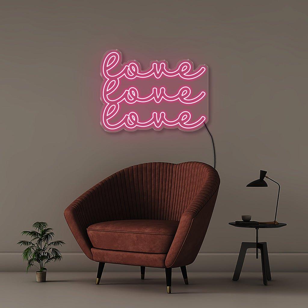 Love Love Love - Neonific - LED Neon Signs - 75 CM - Blue