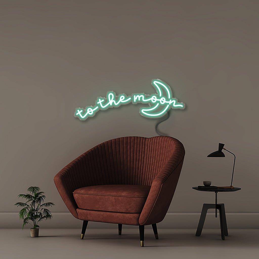 To the moon - Neonific - LED Neon Signs - 18" (46cm) - Sea Foam