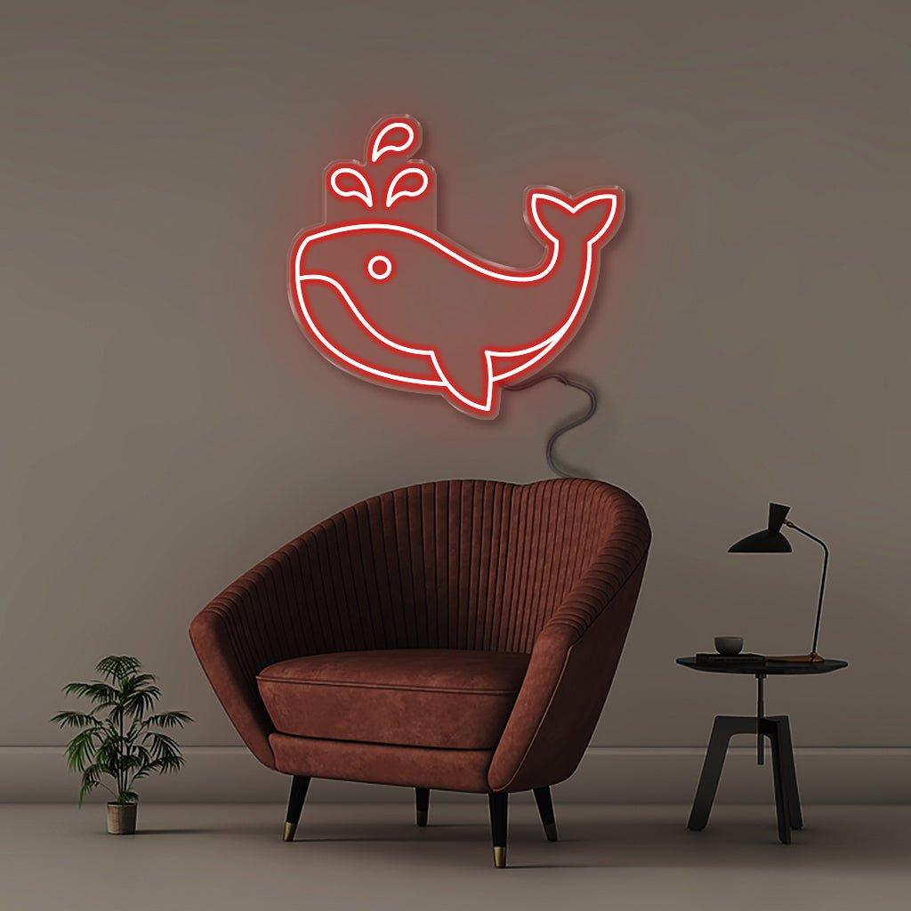 Whale - Neonific - LED Neon Signs - 18" (46cm) - Red