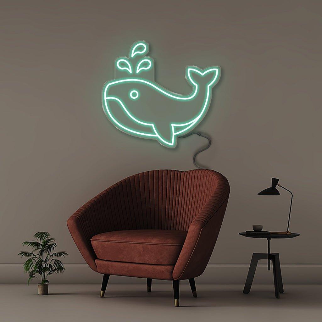 Whale - Neonific - LED Neon Signs - 18" (46cm) - Sea Foam