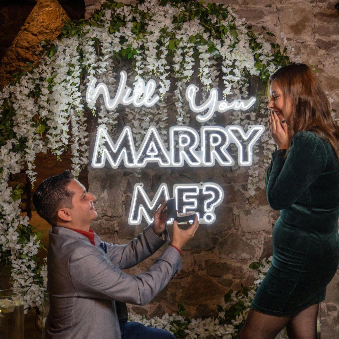 Will you marry me Double - lined - Neonific - LED Neon Signs - 30" (76cm) - Cool White