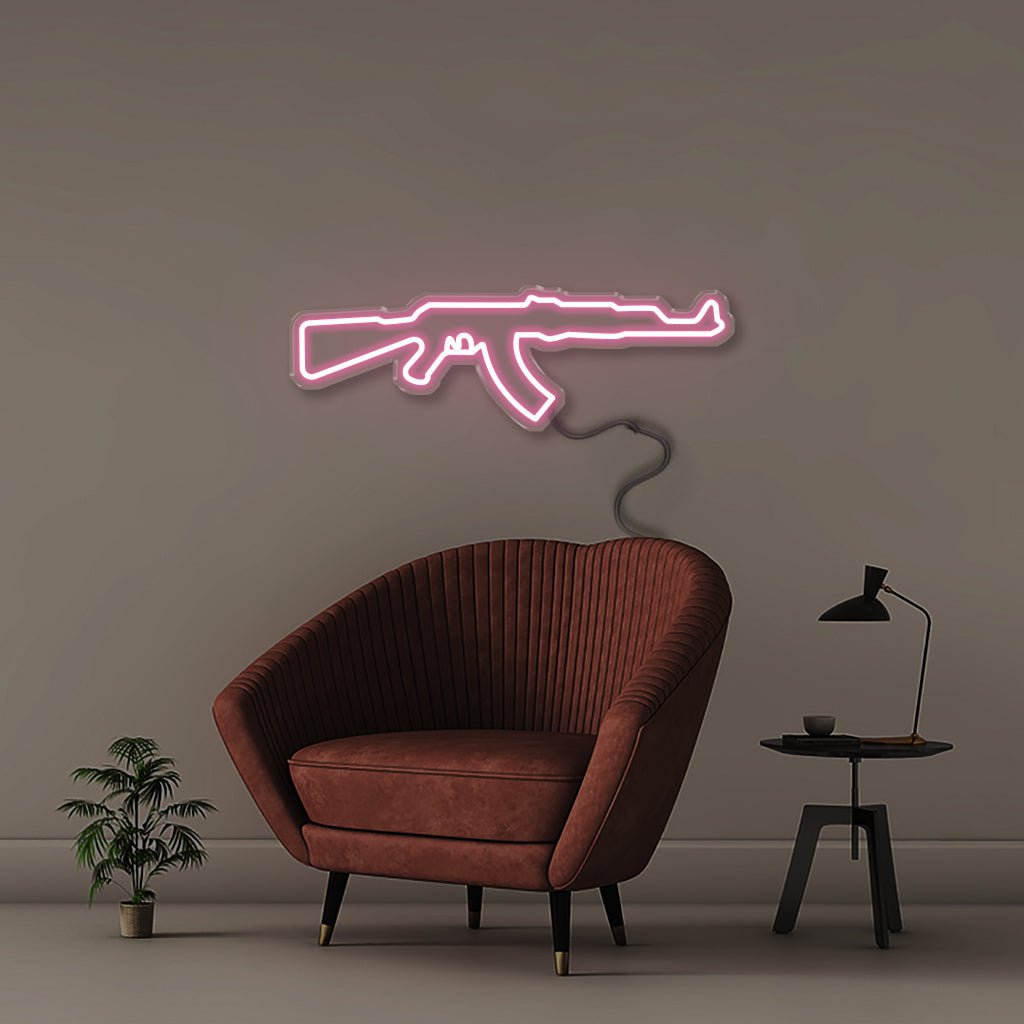 AK47 - Neonific - LED Neon Signs - 50 CM - Light Pink