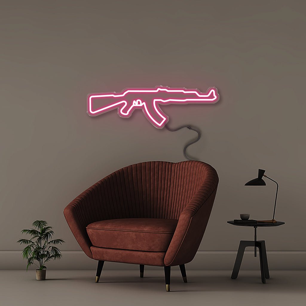 AK47 - Neonific - LED Neon Signs - 50 CM - Pink