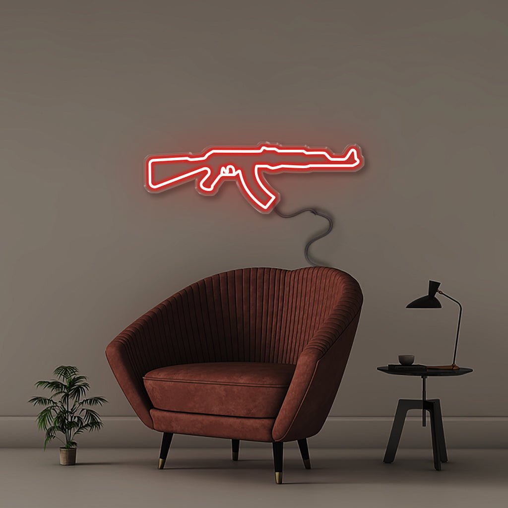AK47 - Neonific - LED Neon Signs - 50 CM - Red