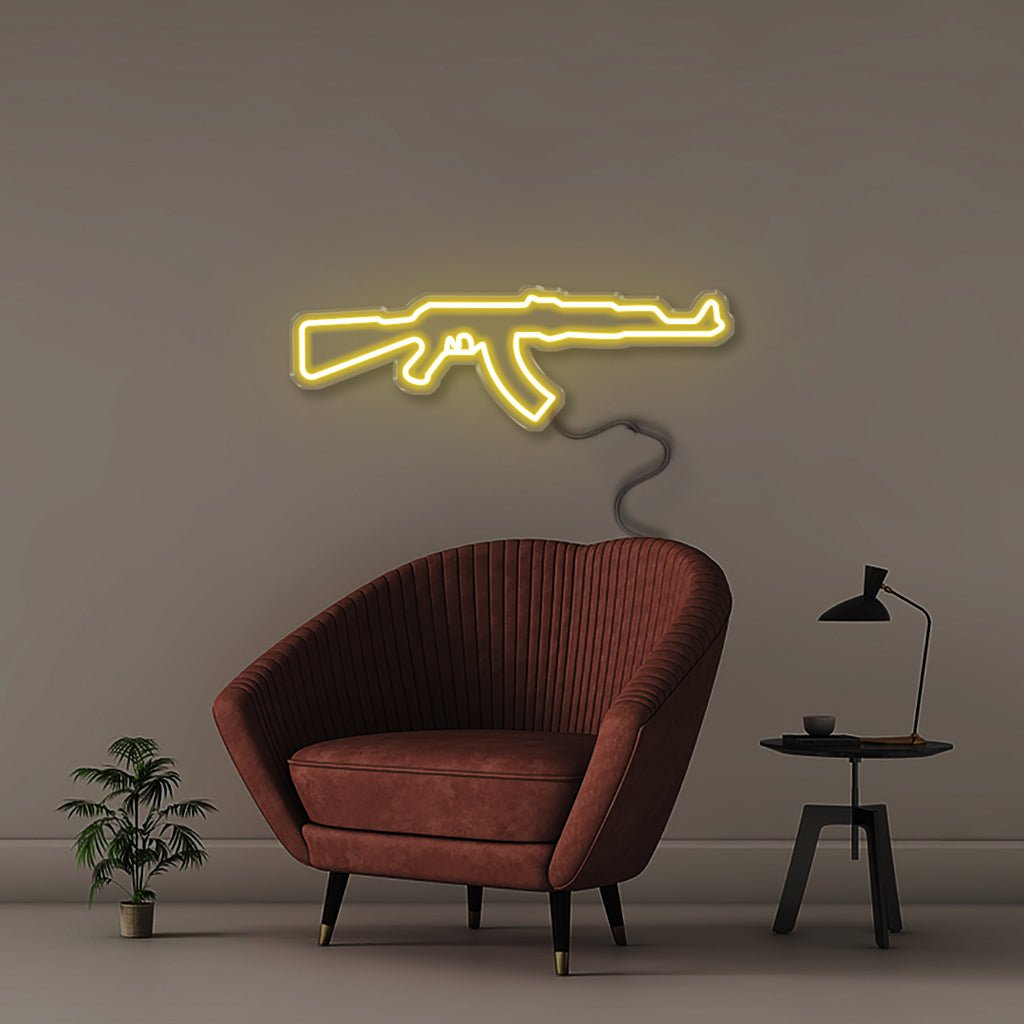 AK47 - Neonific - LED Neon Signs - 50 CM - Yellow