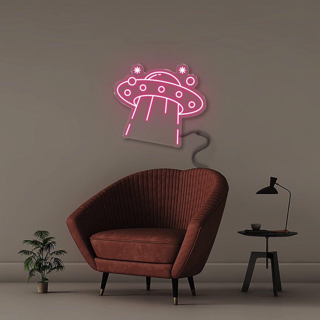 Alien Ship - Neonific - LED Neon Signs - 75 CM - Pink