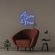 Alive & Free - Neonific - LED Neon Signs - 50 CM - Blue