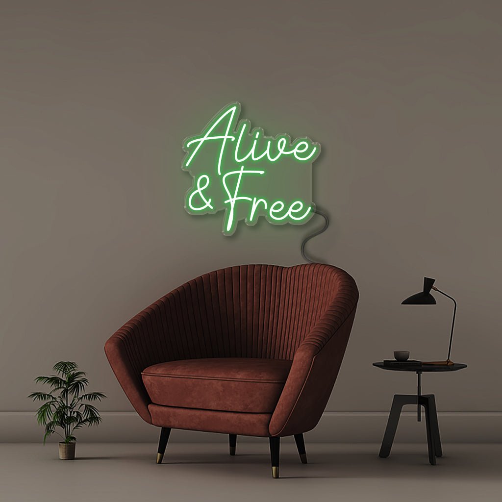 Alive & Free - Neonific - LED Neon Signs - 50 CM - Green