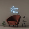 Alive & Free - Neonific - LED Neon Signs - 50 CM - Light Blue